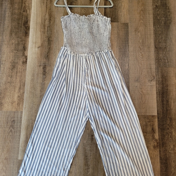 Speechless Blue and White Striped Jumpsuit with Spaghetti Straps - Picture 7 of 12